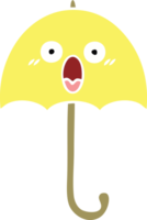 flat color retro cartoon of a umbrella png