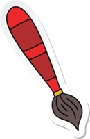 sticker of a quirky hand drawn cartoon paint brush png