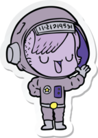 sticker van een cartoon-astronautvrouw png