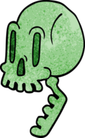 cartoon doodle green skull png