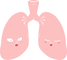 pulmones de dibujos animados de estilo de color plano png