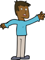 cartoon worried man reaching png