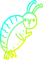 cold gradient line drawing of a cartoon beetle png