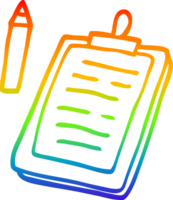 Regenbogen Gradient Linie Zeichnung von ein Karikatur Clip Tafel png