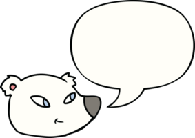 Cartoon Eisbär Gesicht mit Sprechblase png