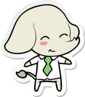 sticker of a cute cartoon boss elephant png