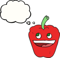 hand drawn thought bubble cartoon pepper png