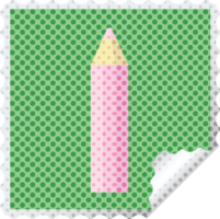 Sello de pegatina cuadrado gráfico de lápiz de color rosa png
