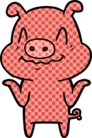 nervous cartoon pig png