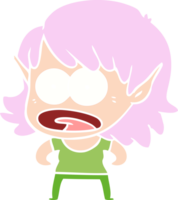 flat color style cartoon shocked elf girl png