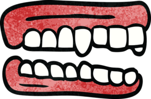 desenhos animados doodle dentes falsos png