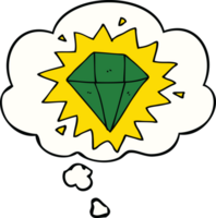 cartoon diamond with thought bubble png