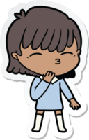 sticker of a cartoon woman png