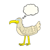 hand drawn thought bubble cartoon seagull png