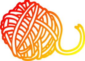 warm gradient line drawing of a cartoon ball of string png