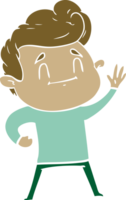 happy flat color style cartoon man png