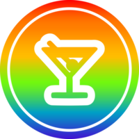 cocktail with olive circular icon with rainbow gradient finish png