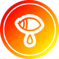 crying eye circular icon with warm gradient finish png