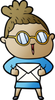 cartoon woman wearing spectacles png