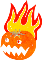 calabaza llameante de dibujos animados png