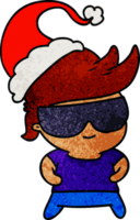 mão desenhado Natal texturizado desenho animado do kawaii Garoto png