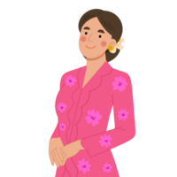 donna nel kebaya cartone animato illustrazione png