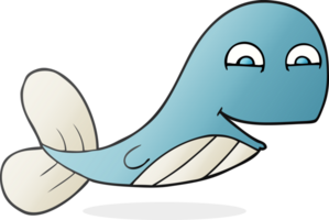 hand drawn cartoon whale png