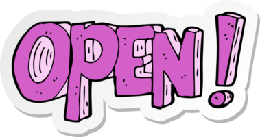 sticker of a cartoon open symbol png