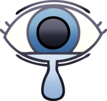 gradient shaded cartoon of a crying eye png