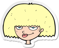 sticker of a cartoon mean female face png