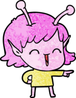 cartoon alien girl laughing png