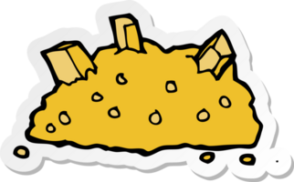 sticker of a cartoon pile of gold png