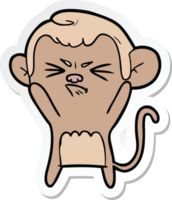 pegatina de un mono enojado de dibujos animados png