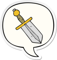 cartoon dagger with speech bubble sticker png