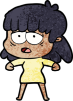 cartoon tired woman png