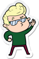 sticker van een cartoon coole kerel png