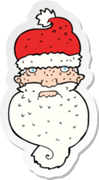 sticker van een cartoon grimmig gezicht van de kerstman png