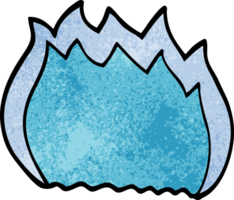 Cartoon-Doodle blaue Flamme png