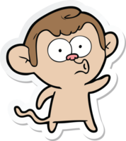 sticker of a cartoon hooting monkey png