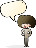 cartoon surprised woman with speech bubble png