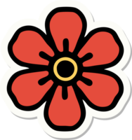 klistermärke av tatuering i traditionell stil av en blomma png