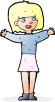 cartoon excited woman png