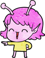 cartoon alien girl laughing png