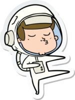 sticker of a cartoon confident astronaut png
