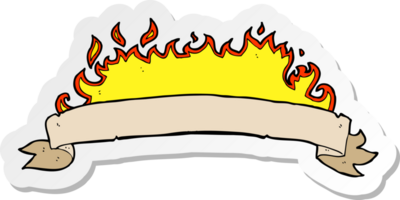 Aufkleber eines flammenden Cartoon-Banners png