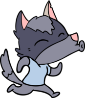 howling cartoon wolf wearing clothes png