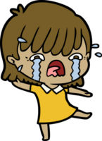 cartoon girl crying png