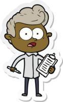 sticker of a shocked cartoon salesman png