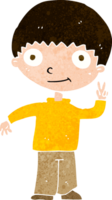 cartoon boy giving peace sign png