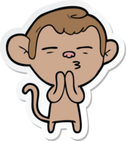 sticker of a cartoon suspicious monkey png